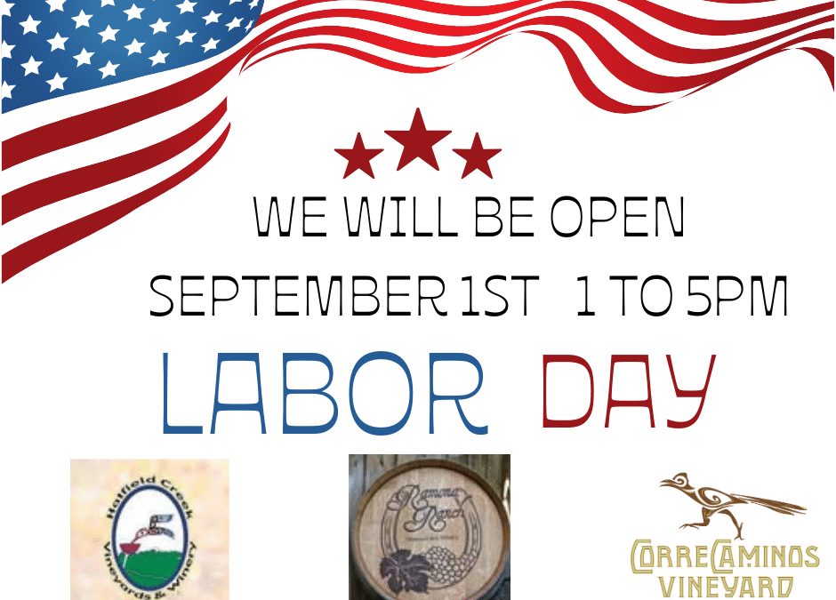 SEP 1 – 1pm-5pm Labor Day Ramona Wine Tasting